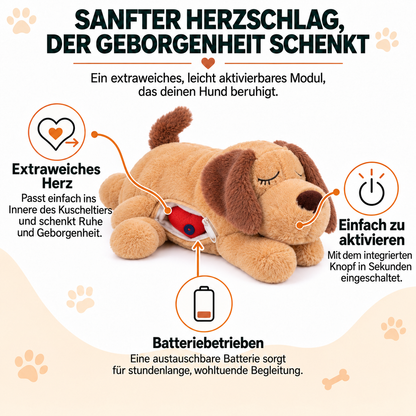 Kuscheltier mit Herzschlag für Hunde