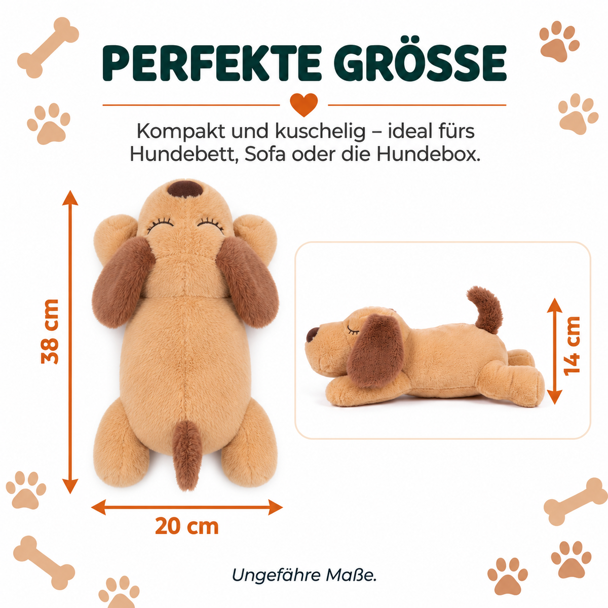 Kuscheltier mit Herzschlag für Hunde