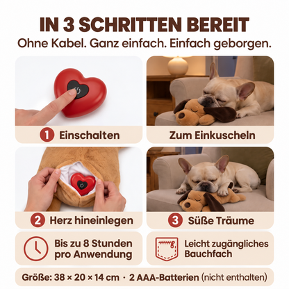 Kuscheltier mit Herzschlag für Hunde